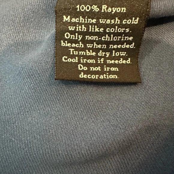 Rock & Republic M dusty blue button front sleeves high low tunic stud accent - Picture 5 of 7